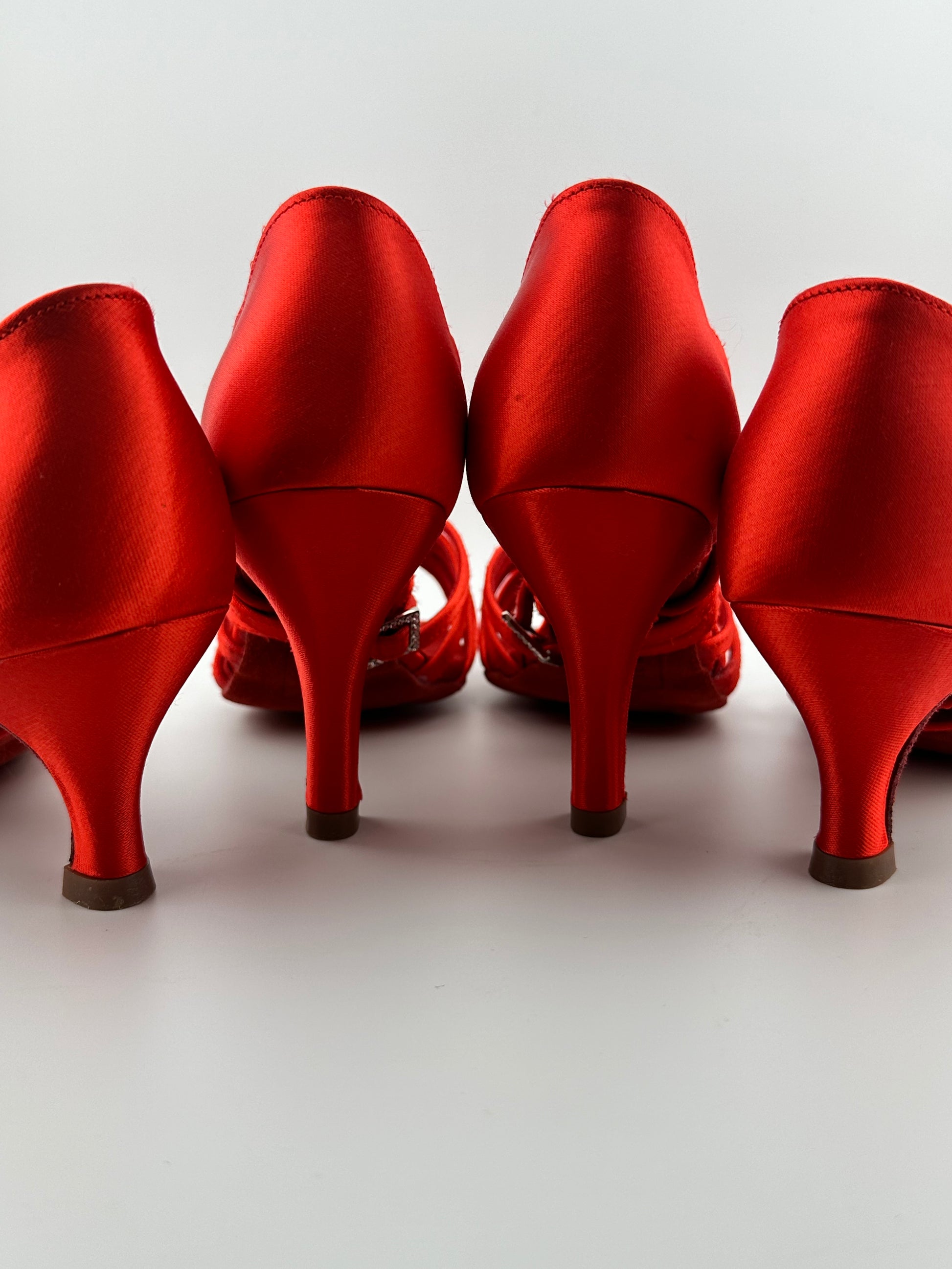red satin dress shoes Charlotte Olympia incy red satin dress shoes sz 29