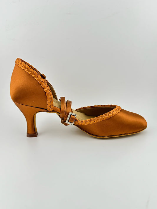 Belle - Dark Tan Satin